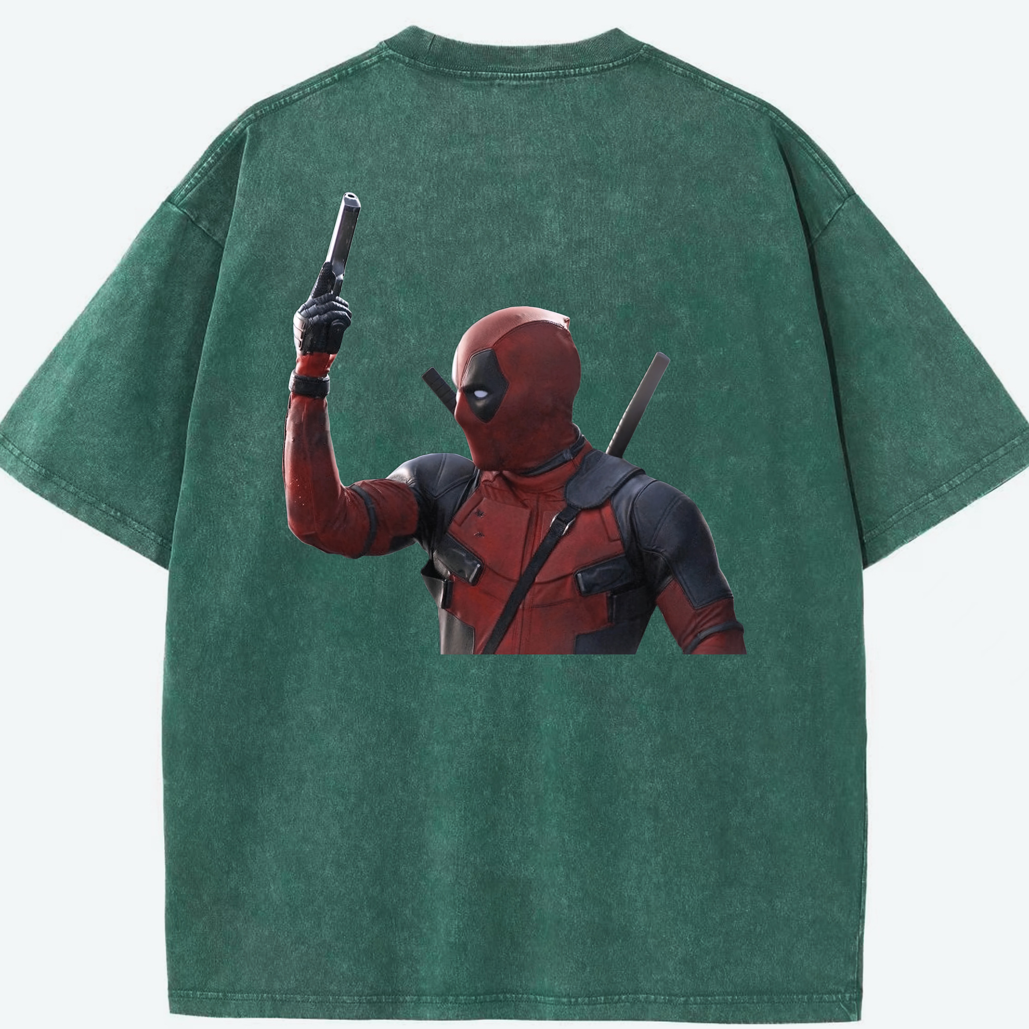 （画像用） Deadpool デッドプール 綿100% ヴィンテージ風 半袖Tシャツ（背面プリント）